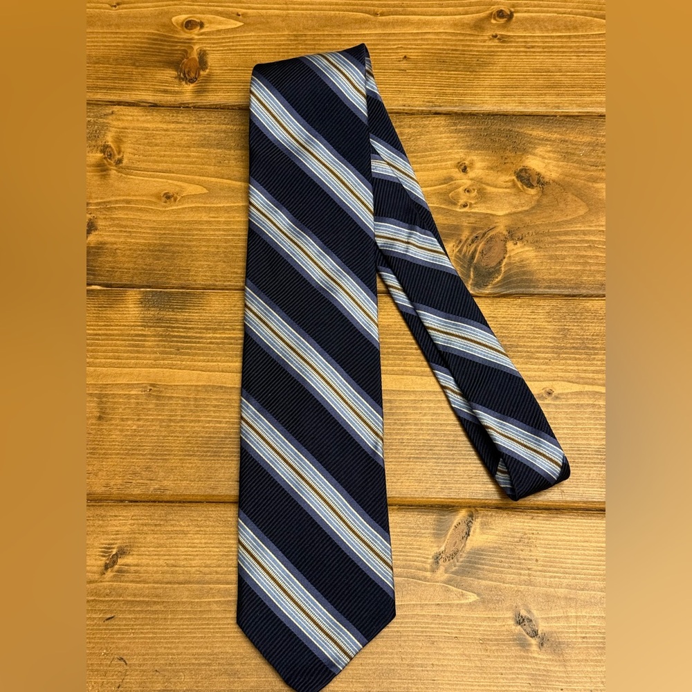 Robert Talbott Navy and Gold Striped Tie
